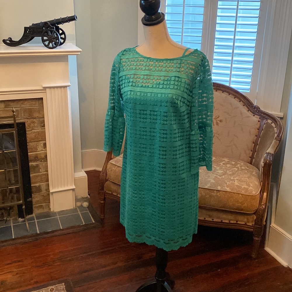 Emerald Bell Sleeve Dress NWT
